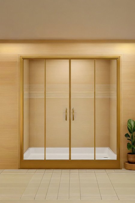 شور واجهة عريض – فريم جولد بخطوط Privacy (سحّاب مزدوج)